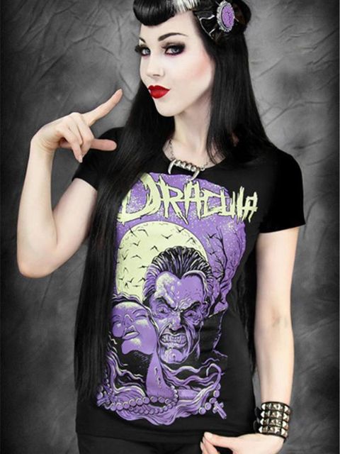 Rockability femmes Punk mode haute qualité réservoir robe gothique T-shirt impression numérique Zombie beauté haut