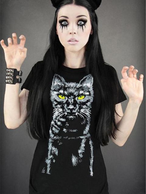 Rockability Mujeres Punk Moda Tank Top de alta calidad Gothic Camiseta Digital Print Zombie Beauty Top