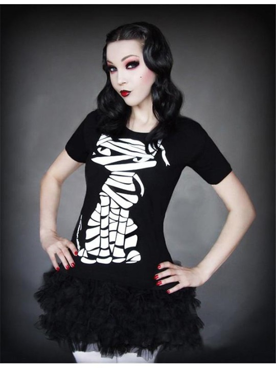 Rockability femmes Punk mode haute qualité réservoir robe gothique T-shirt impression numérique Zombie beauté haut