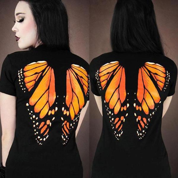 Högkvalitativ Rockability Punk Tank Gothic Kortärmad T-shirt Digital Print Zombie Beauty Top Gothic0909