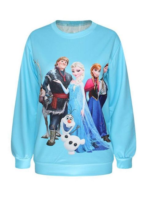 Dammodell Punk Frozen Snow Queen Digital Print Långärmade tröjor &amp; huvtröjor