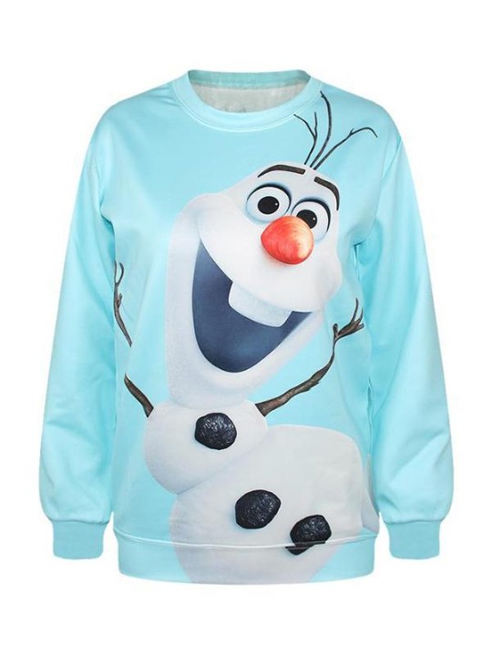 Dammodell Punk Frozen Snow Ball Digital Print Långärmade tröjor &amp; huvtröjor