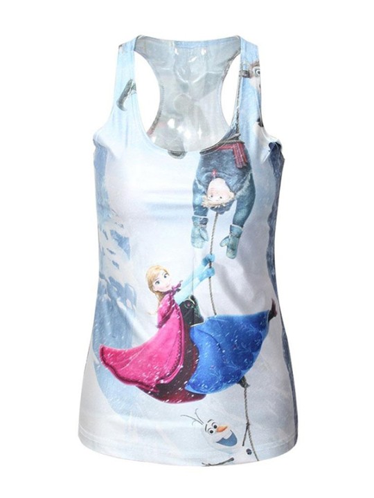 Kvinders sommermode damerbørn og Kristoff Bodysuit Digital Print Bodysuit Tank Tops
