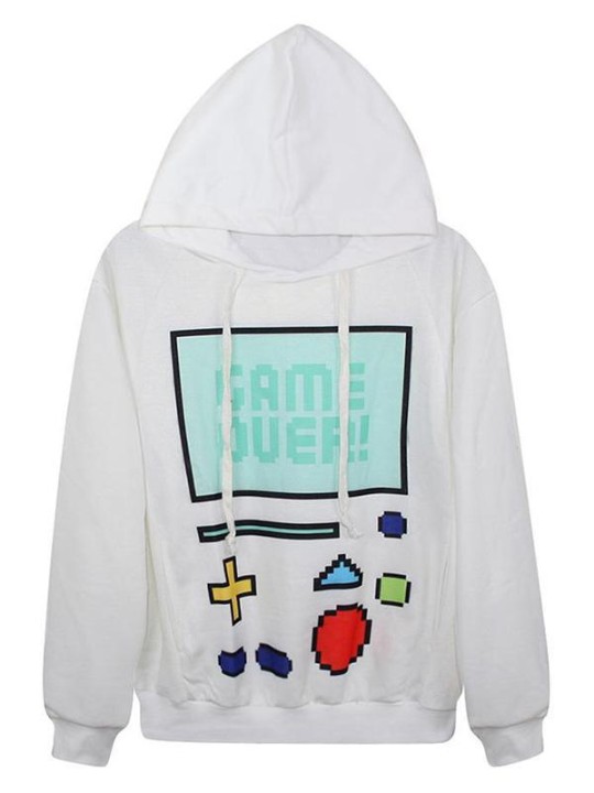 Women&#39;s Fashion BMO Spieler Digital Print Langarm-Kapuzenpullover Sweatshirt