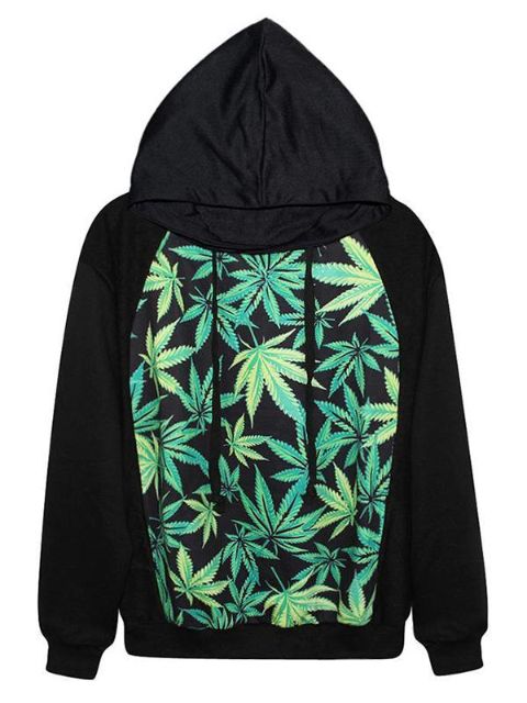 Damenmode Marihuana Digital Print Long Sleeve Hoodies Sweatshirt