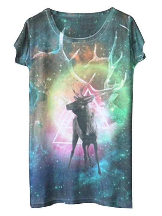 Femmes Sexy À Manches Courtes Lâche Casual Animal / Imprimé Floral T-SHIRT Tops Blouse