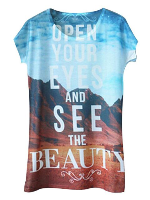 2015 kynþokkafullur stutterma Loose frjálslegur dýra- / blómaprent T-SHIRT bolir blússa