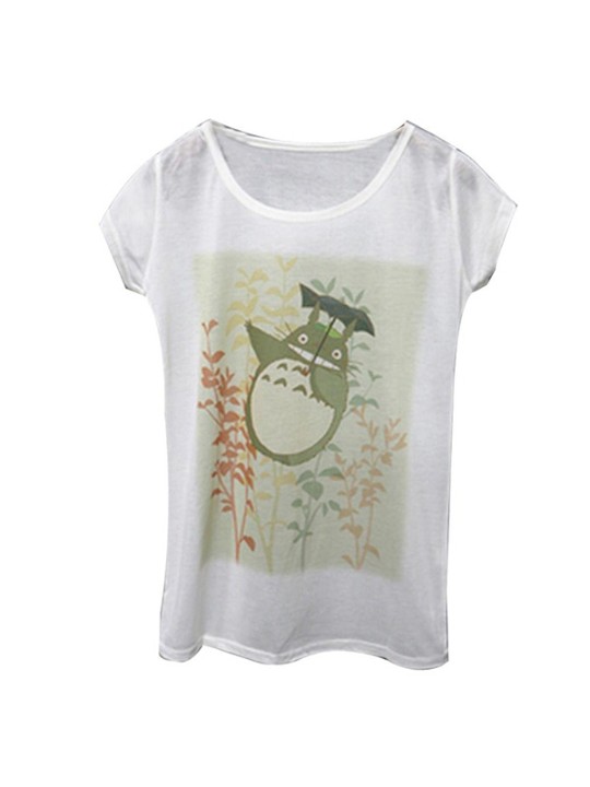 Konur Pönk Stíll Sumarfugl Stafrænt Prent Loose Casual T-shirts Kjóla Tíska boli