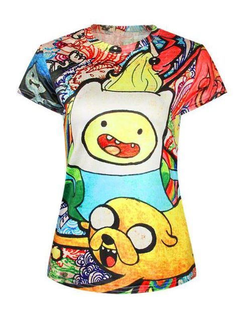 3D Jake &amp; Finn stafræn prentun stuttermabolur, stuttermabolur, stuttermabolur, teigur (marglitur)