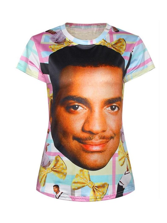 Women's Fashion Short Sleeves Crewneck Print Pattern Loose Casual Shirt Street wear