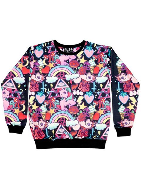Sudadera con estampado de colores de las mujeres Sudadera con capucha de manga larga Hipster Sudaderas con capucha de cuello redondo casual