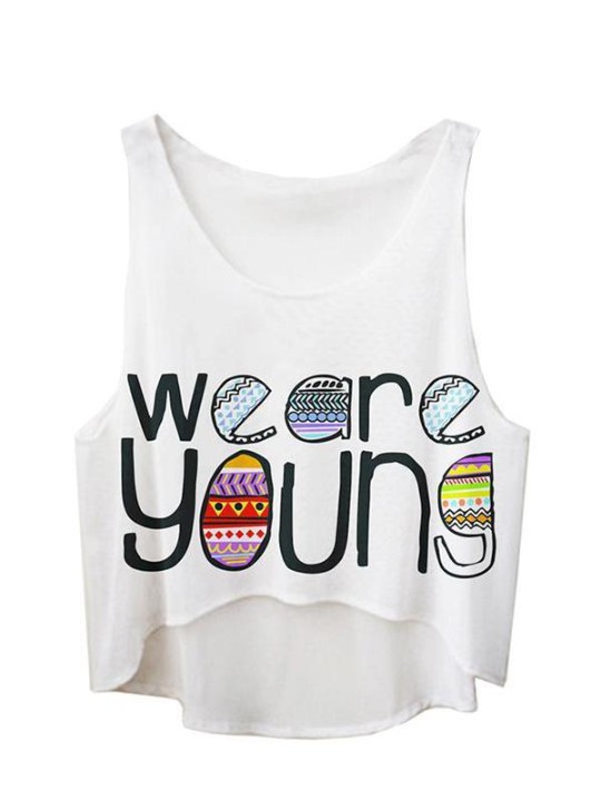 Women White Sleeveless Loose Shirts Tank Tops Coco Digital Printed Vest Crop Tops