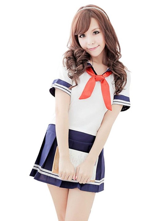 Japansk mode flicka snygg uniform Cosplay Japan skolflicka sexiga dräkter