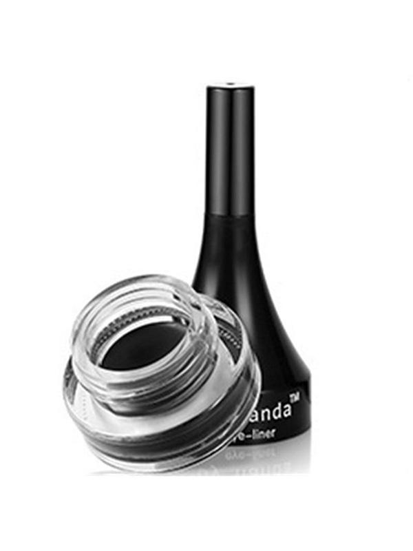 Nuevo cosmético impermeable Eye Liner lápiz pegar maquillaje negro Liquid Eyeliner Shadow Gel maquillaje + cepillo negro