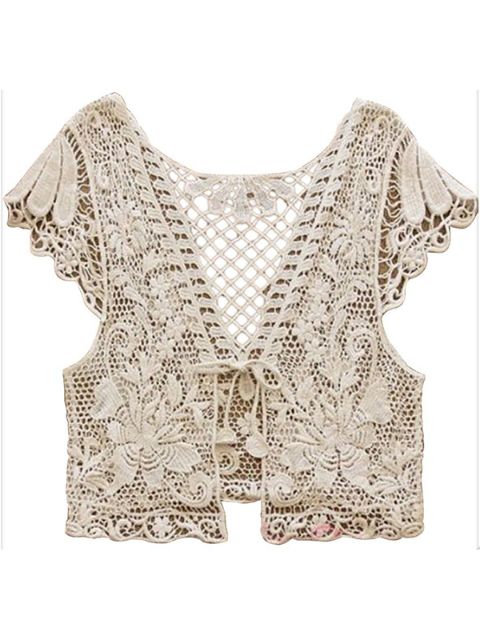 Dammodell Sexig kortärmad piercad skjorta Sommartoppöverdrag