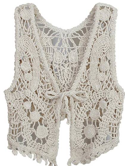 Dammodell Sexig Ärmlös Piercad skjorta Sommartoppöverdrag