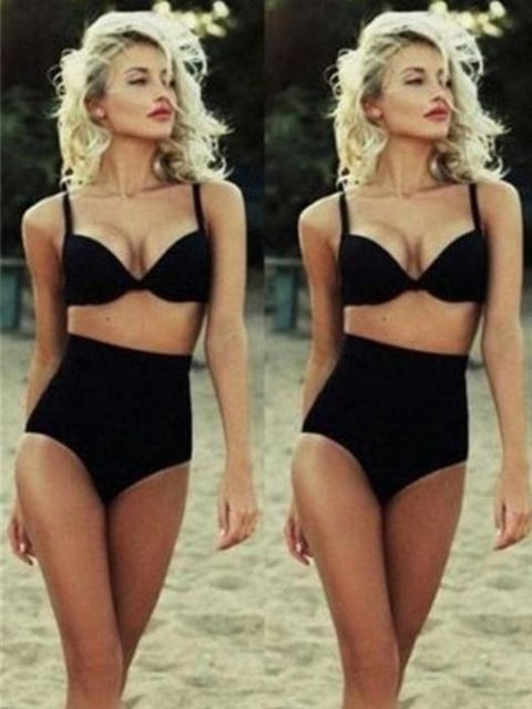 2 PCS Women's Sexy High Waist Digital Flower Print Bohimian Swimwear Bikini Set Push Up Swimsuit Underwire Beachwear