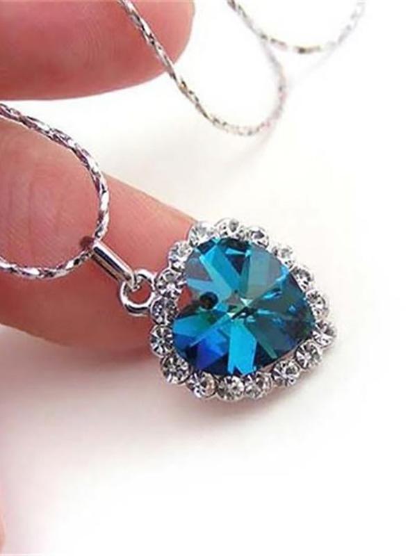 Naisten muoti korut rakkaus sydän kristalli tekojalokivi riipus kaulakoru ketjun lahja