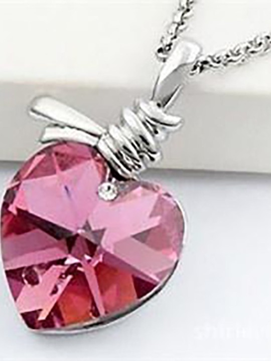 Damemode koreansk flerfarvet stil smykker krystalhalskæde kæde gave til hende