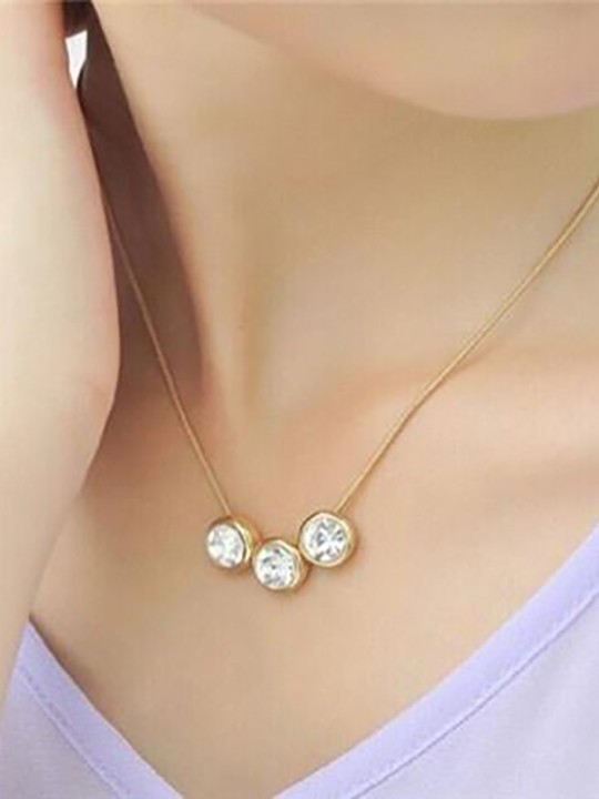 Damenmode Korean Multi Color Style Schmuck Kristall Halskette Kette Geschenk für Sie