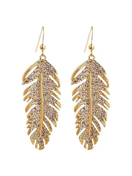 Damemodesmykker Fjerformede Elegante Fashion Crystal Fisher-Hook øreringe med importeret krystal til fødselsdage/jul/bryllup