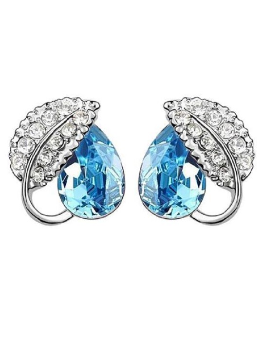 Folha da jóia da forma das mulheres e brincos da lágrima com o cristal importado para aniversários / Natal / casamento