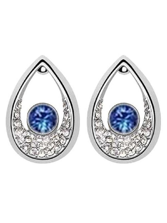 Jóia da forma das mulheres abertas Teadrop Crystal Drop Stud Brincos para aniversários / Natal / casamento