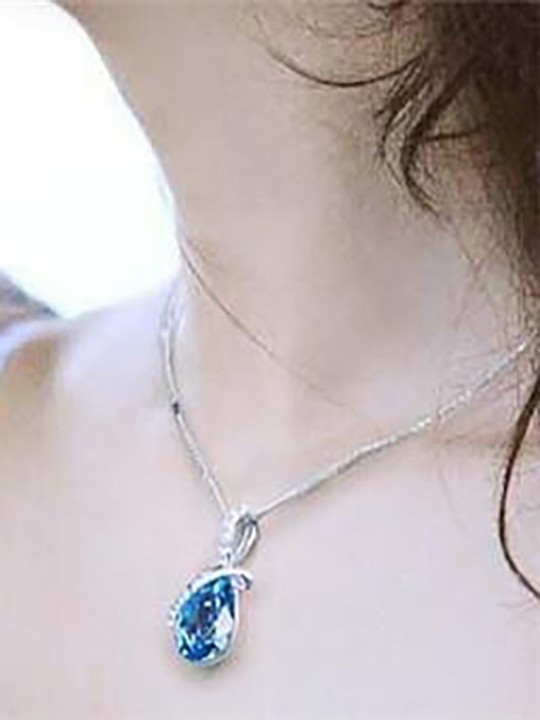 Mode Vintage Wassertropfen Kette Anhänger Halskette Halsband Schmuck Zubehör und Ohrringe