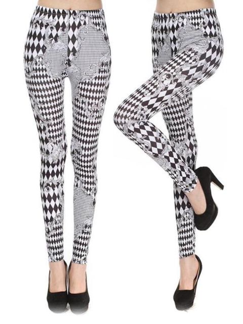 Töff frjálslegur, einfaldur köflóttur dömubómull úr blönduðum leggings buxnabuxum