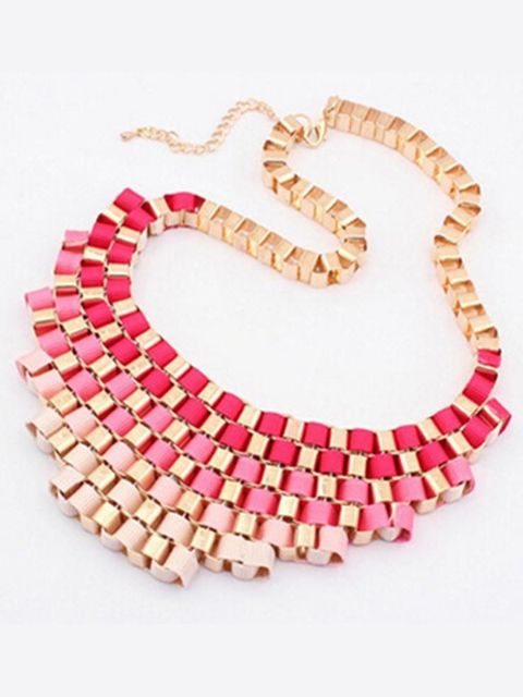 Neue Mode Frauen Halskette Gradient Temperament Retro Metall Übertreibung kurze Halskette