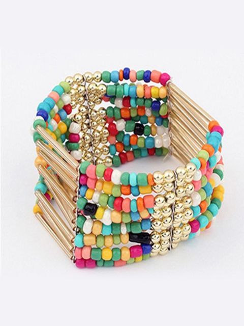 Nova moda das mulheres Multilayers Beads Pulseira Jóias Wrist Cadeia