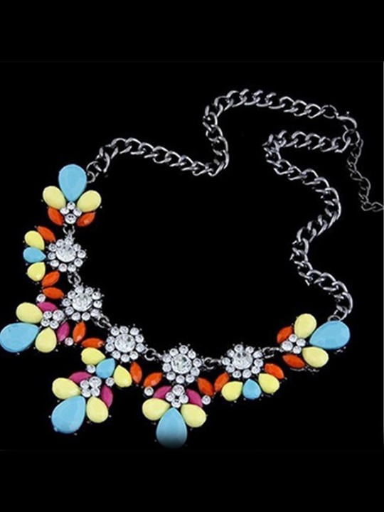 Uusi Hot sho * rouk korkealaatuinen tekojalokivi Crystal Statement kaulakoru kaulakorut, riipukset ja korvakorut