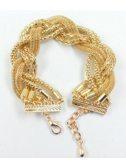 Kvinnamode Retro Weave Twist Braid Chain Chunky Vintage Wrist Chin Jewelry Necklace &amp; Pendant