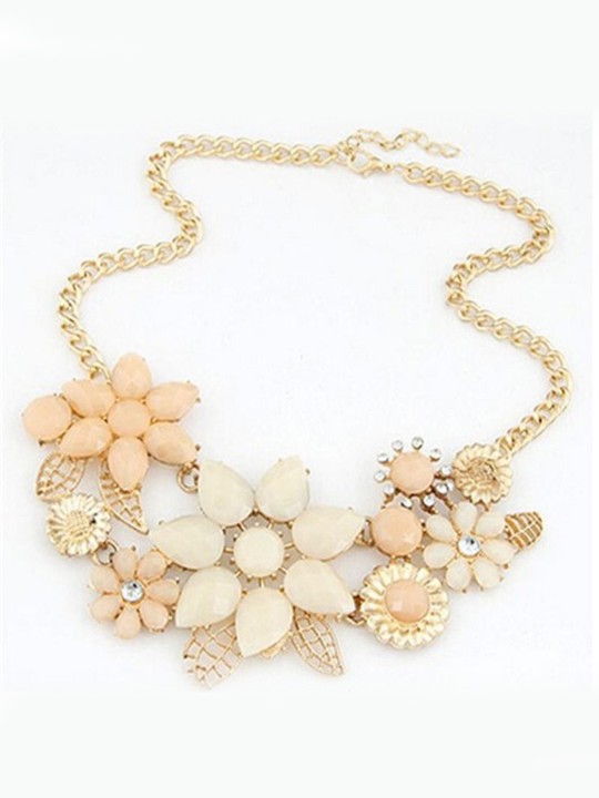 Collier de fleurs lumineuses à la mode avec collier et pendentif en strass