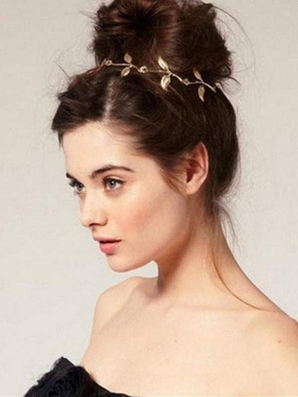 Accessoires de cheveux de bande de cheveux de feuilles d&#39;olivier d&#39;or