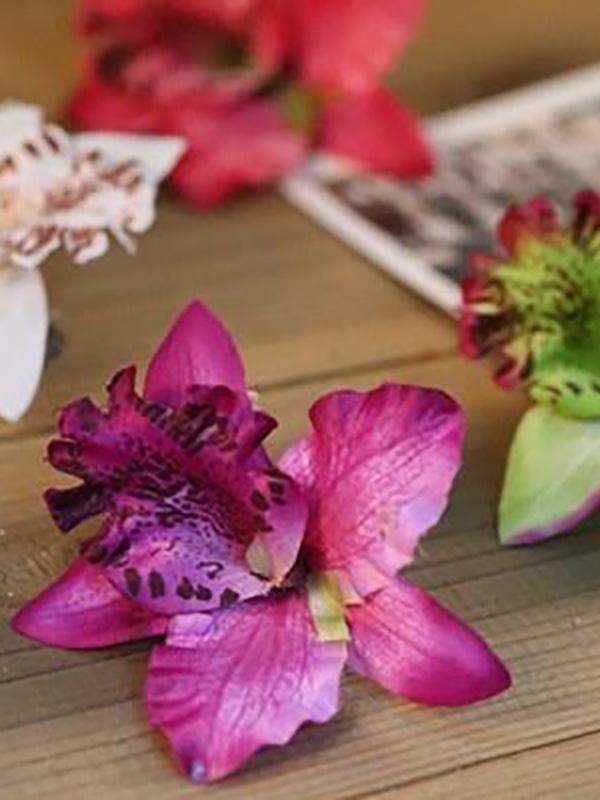 Mariage mariée fleur orchidée léopard imprimer pince à cheveux broche broche Barrette