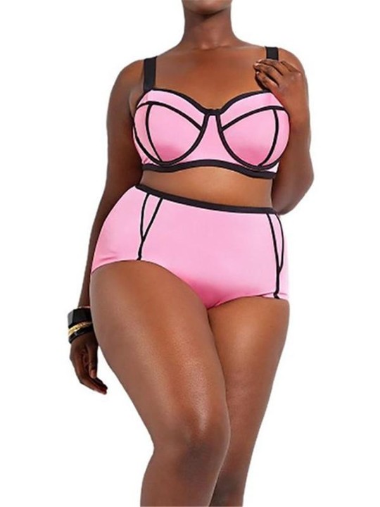 Konur Fshion kynþokkafullar stærð konur Há mitti strappy Halter sætur nammi litur sundföt bikiní sett