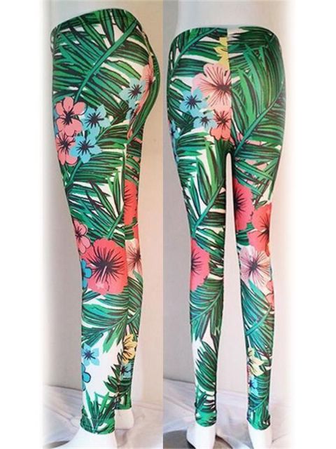 Leggings d&#39;impression numérique pour femmes à la mode pour femmes Pantalons de fitness élastiques en forme de fleurs