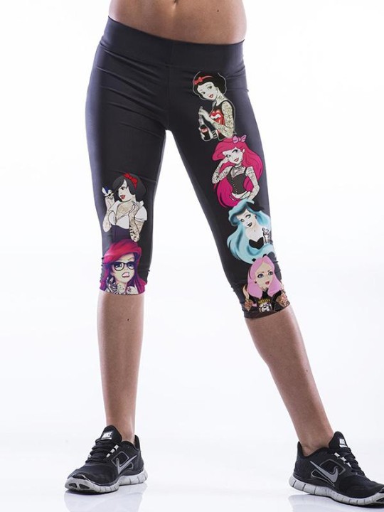 Frauen 3D Digital Cartoon Stretch Baumwolle Knielangen Capri Sport Leggings Strumpfhosen Shapewear