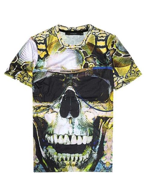 3D kranietryk Casual bomuldspunk Casual gotisk kortærmet T-shirt T-shirt 4 størrelse M-2XL T-shirt