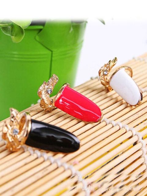 Tyttöjen muotikorut kristallikuvioinen elegantti 3 värinen kynsisormus Kivoja lahjoja