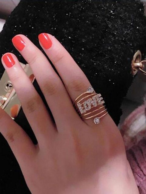 Pönkstíll kvenna, demantur, gull- og silfurhúðuð stærð, stillanlegir hringir