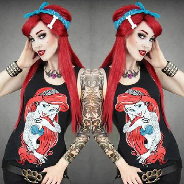 Evrópa og Ameríka hafmeyjan teiknimynd 3D prentuð roupas femininas blusas crop top