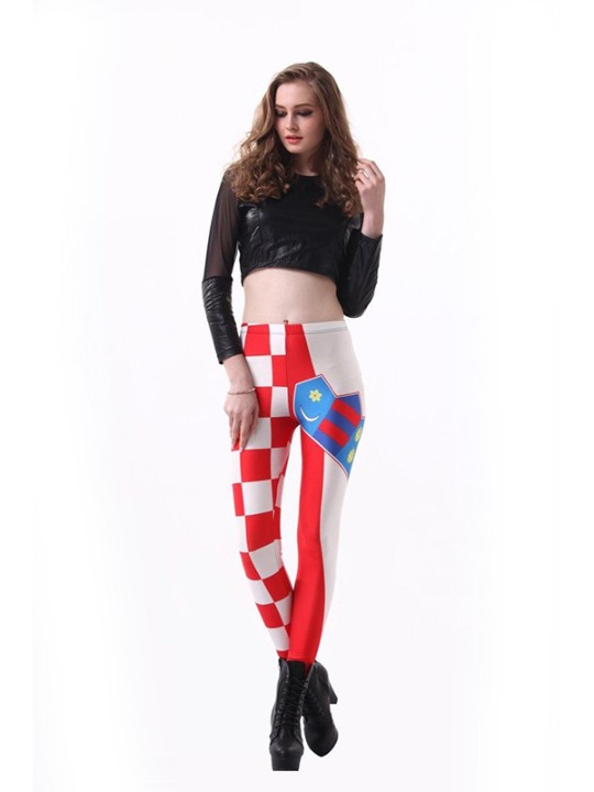 Fotbolls-VM digitalt tryck Kroatiens flaggbyxor Leggings Sexig fri storlek