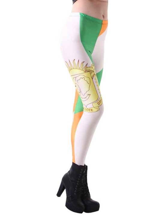 Naisten muodin maailmanmestaruuskisojen Brasilia Cheerleader Digital Côte d&#39;Ivoire Leggings -asu