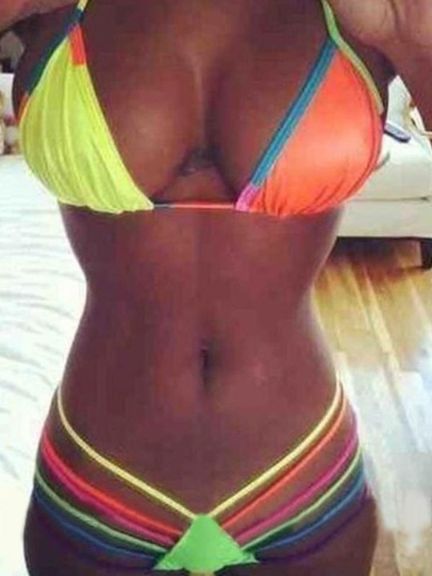 Moda Bandage Mulheres Strappy Neon Bikini beachwear maiô Swimsuit Amarelo Verde