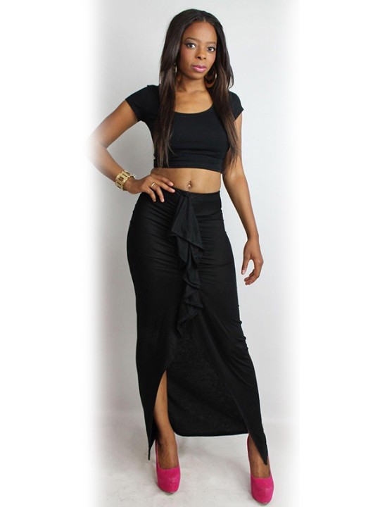 Lady&#39;s Gypsy Maxi Denim Fish Tail Ultra Maxi Belly Dance Long Kjolar