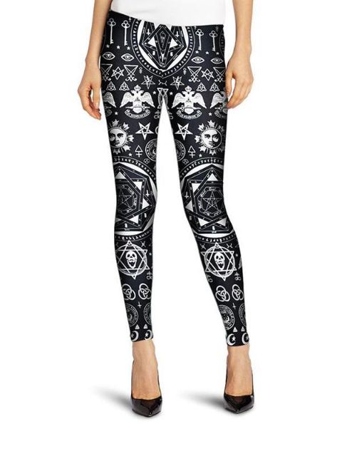 Punk Gothic Digital Print Leggings cintura alta pantalones lápiz
