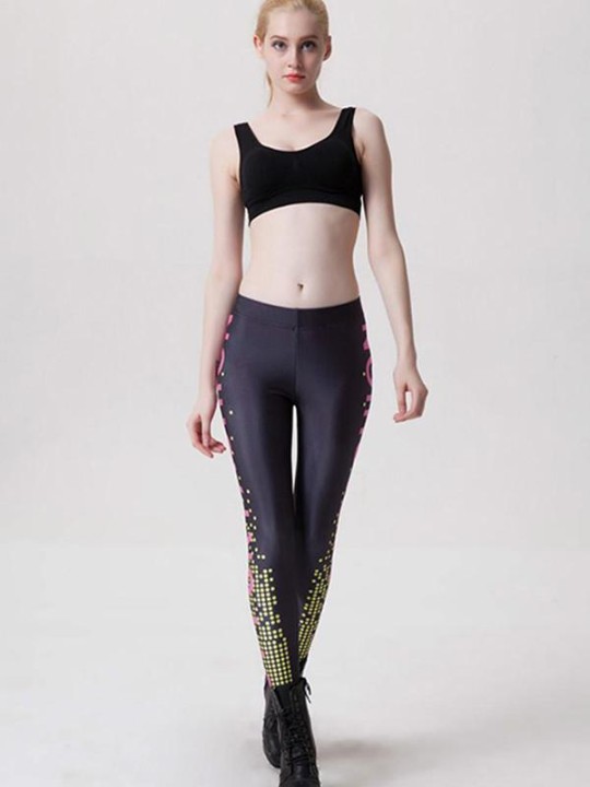 Frauen Fashion Black Polka Dot Brief Leggings Hosen dehnbar