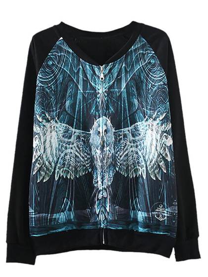 Vår Höst Nytt Mode Casual 3D-tryck Rundhalsad Långärmad Dragkedja Skjorta Tröja Topptröjor Utkläder